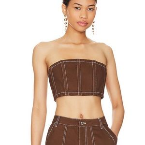 NWT brown corset crop top